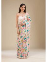 Off White Color Georgette Saree