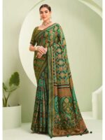 Green Color P V Georgette Saree