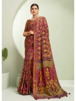 Burgundy Color P V Georgette Saree