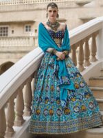 Firozi Color Smooth Silk Lehenga Choli