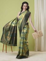 Pista Color Banarasi Silk Saree