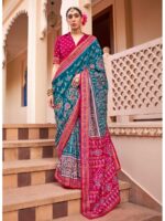 Blue Color Mercerized Sigma Silk Saree
