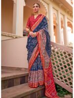 Nevy Blue Color Mercerized Sigma Silk Saree