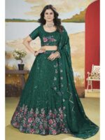 Green Color Chinon Lehenga Choli