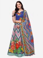 Sky Blue Color Satin Silk Lehenga Choli