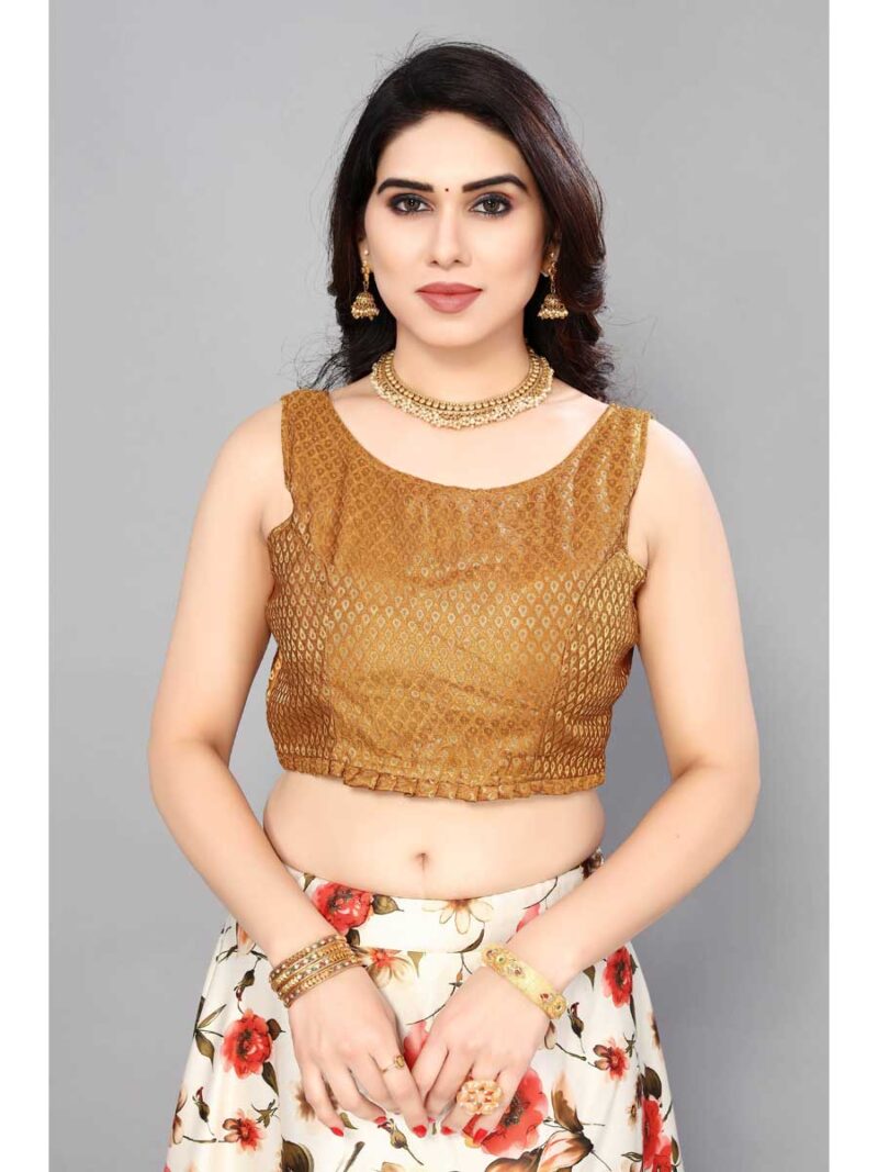Cream Color Satin Silk Lehenga Choli - Image 3