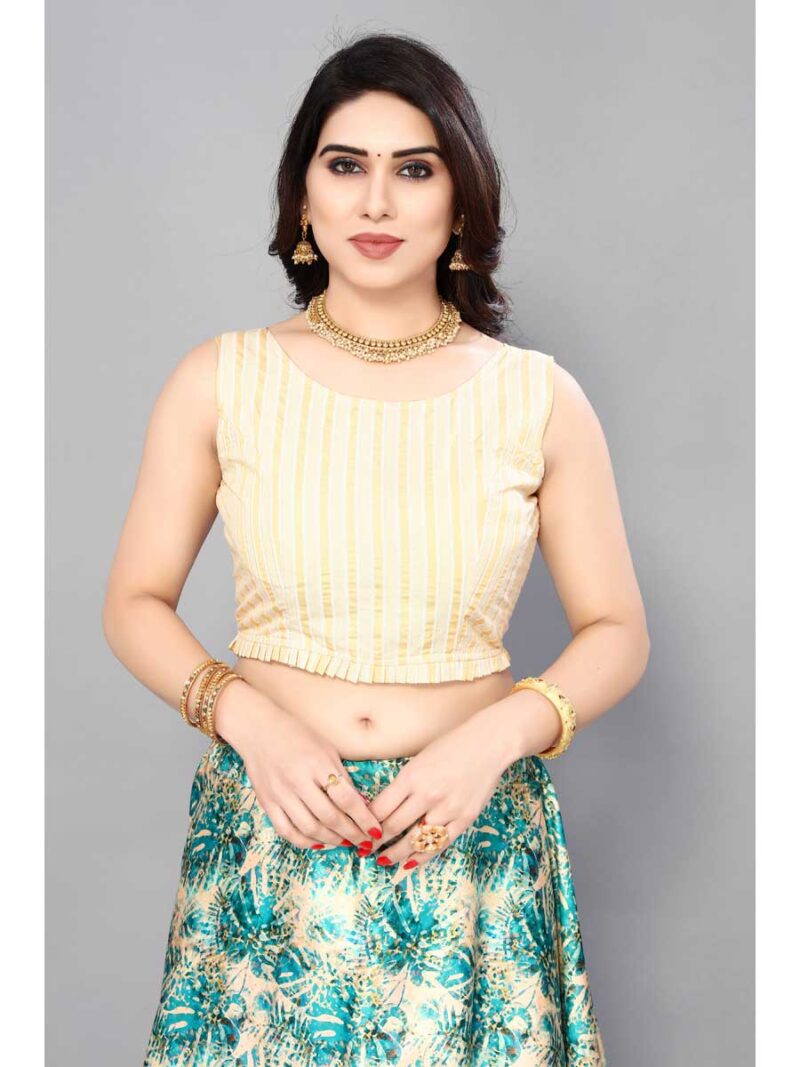Rama Color Satin Silk Lehenga Choli - Image 3