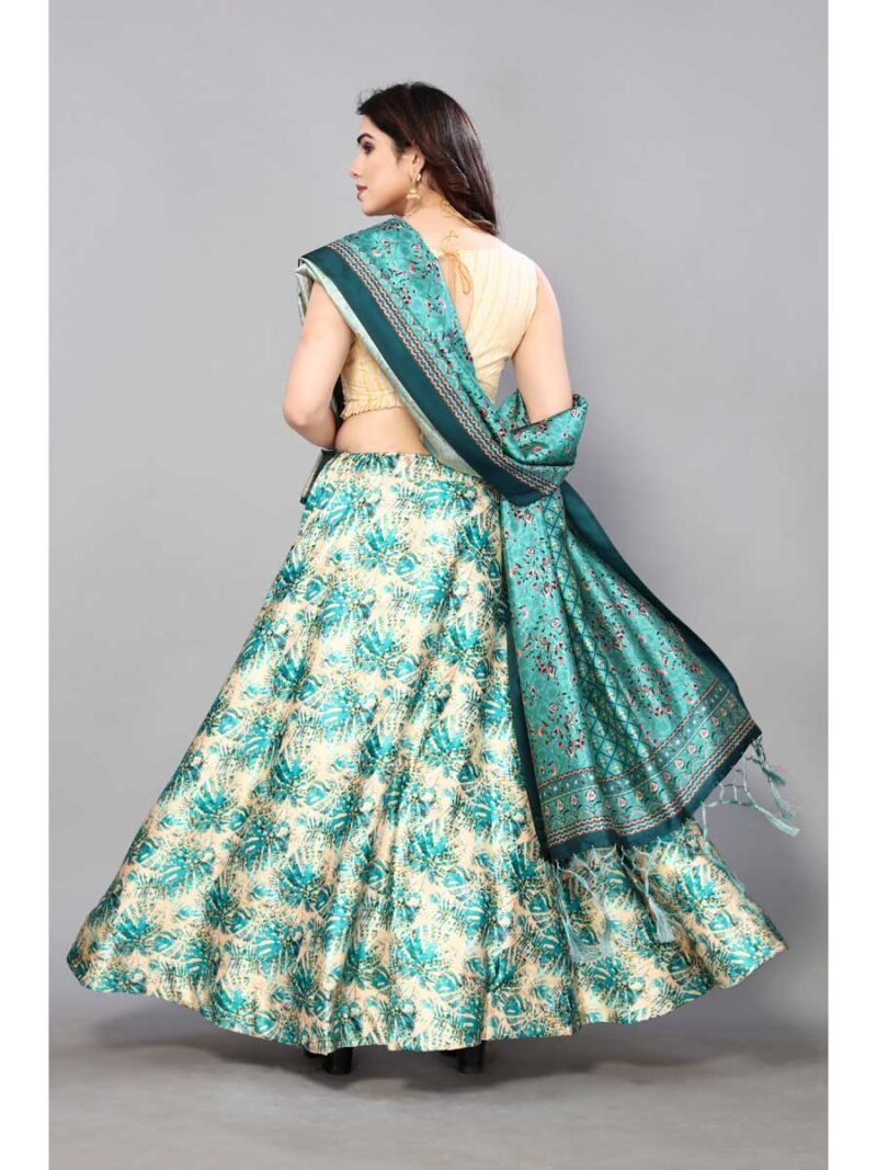 Rama Color Satin Silk Lehenga Choli - Image 2