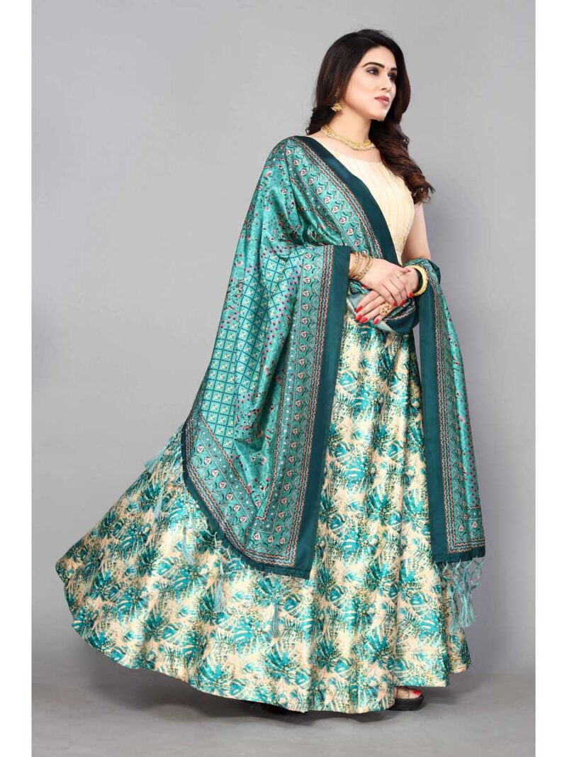 Rama Color Satin Silk Lehenga Choli - Image 4
