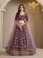 Wine Color Art Silk Lehenga Choli