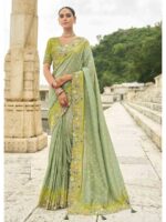 Grey Color Viscose Tissue Silk Saree
