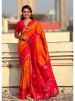 Orange Color Patola Silk Saree