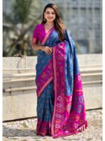 Blue Color Patola Silk Saree