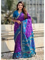 Lavender Color Patola Silk Saree