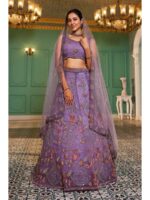 Lavender Color Net Lehenga Choli