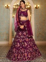 Burgundy Color Net Lehenga Choli