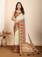 Rust Color Muslin Cotton Saree