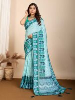 Sea Green Color Muslin Cotton Saree