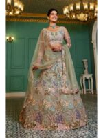 Sea Green Color Net Lehenga Choli