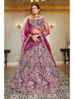 Burgundy Color Net Lehenga Choli