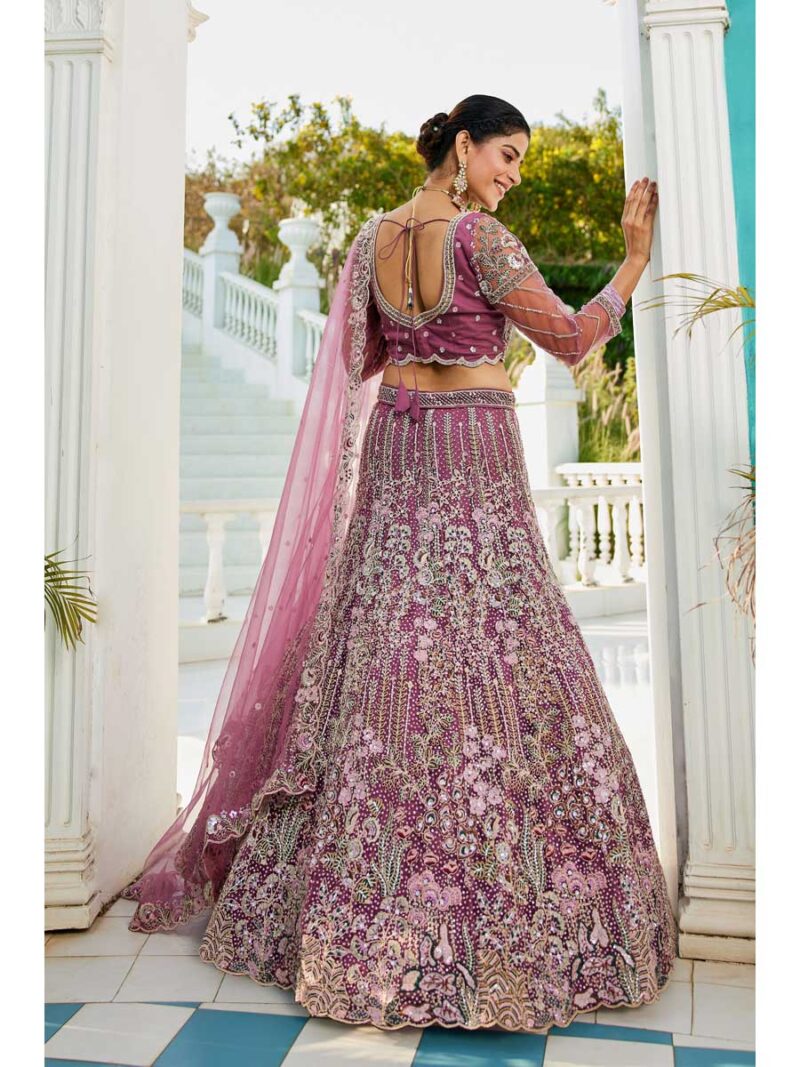 Lavender Color Net Lehenga Choli - Image 2