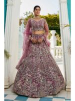 Lavender Color Net Lehenga Choli