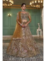 Mustard Color Net Lehenga Choli
