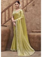 Musterd Color Gradient Satin Silk Saree