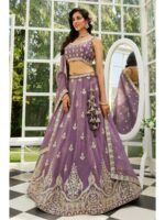 Purple Color Tissue Lehenga Choli