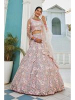 Grey Color Tissue Lehenga Choli