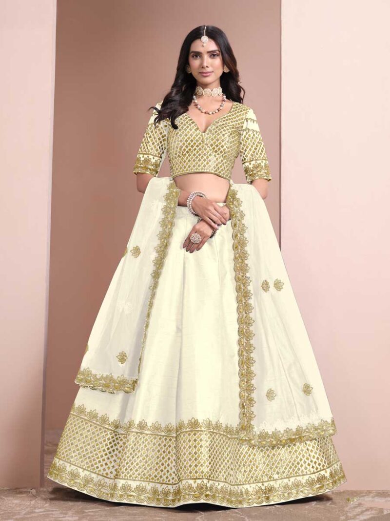 Off White Color Art Silk Lehenga Choli - Image 4