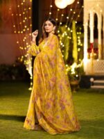 Yellow Color Air Tex Chinon Lehenga Choli