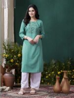 Sea Green Color Kurti Set
