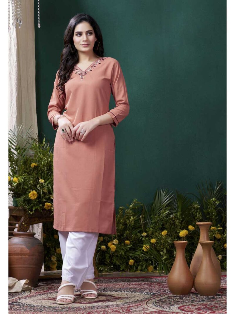 Orange Color Kurti Set
