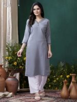 Grey Color Kurti Set