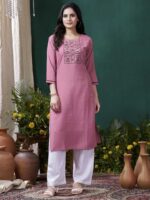 Pink Color Kurti Set