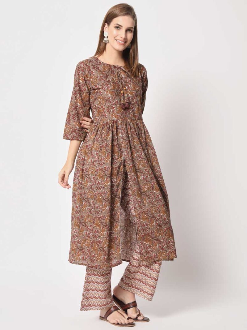 Brown Color Kurti Set