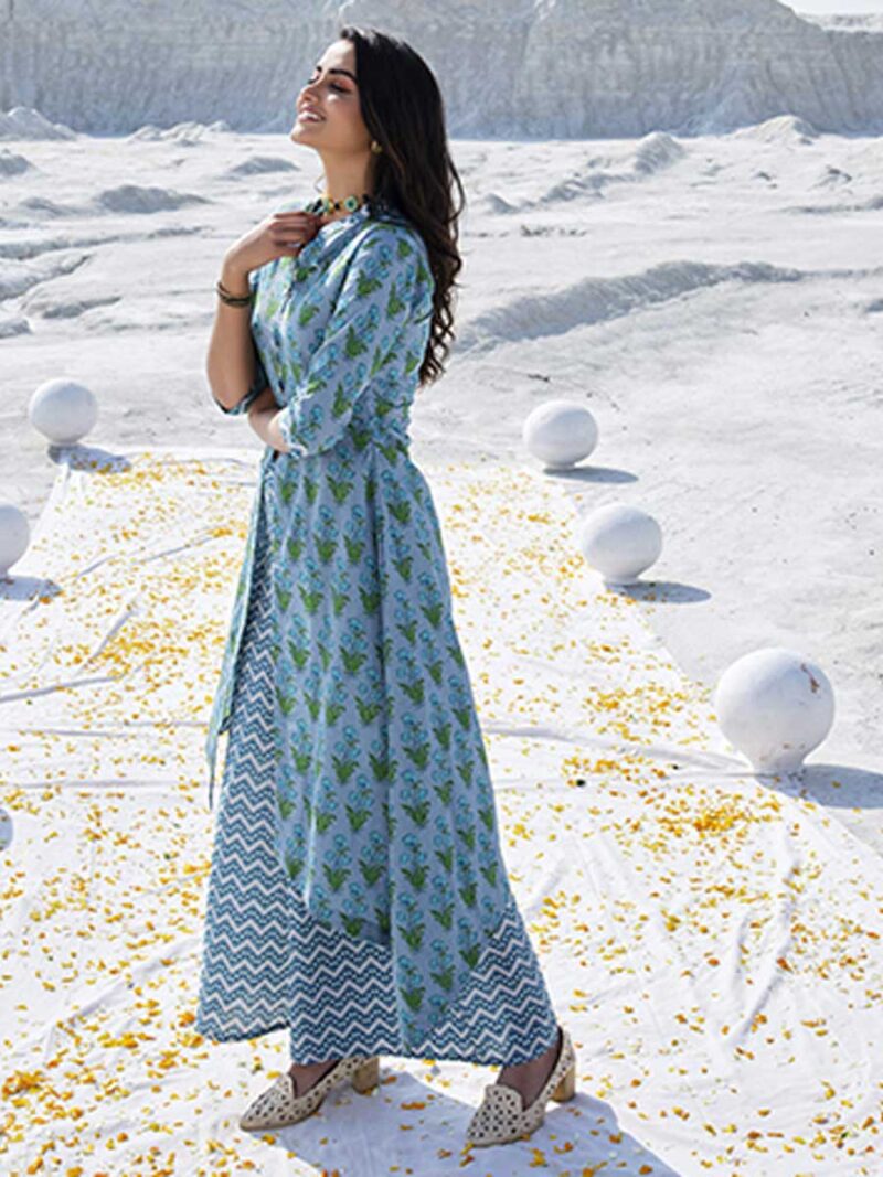 Blue Color Kurti Set - Image 2