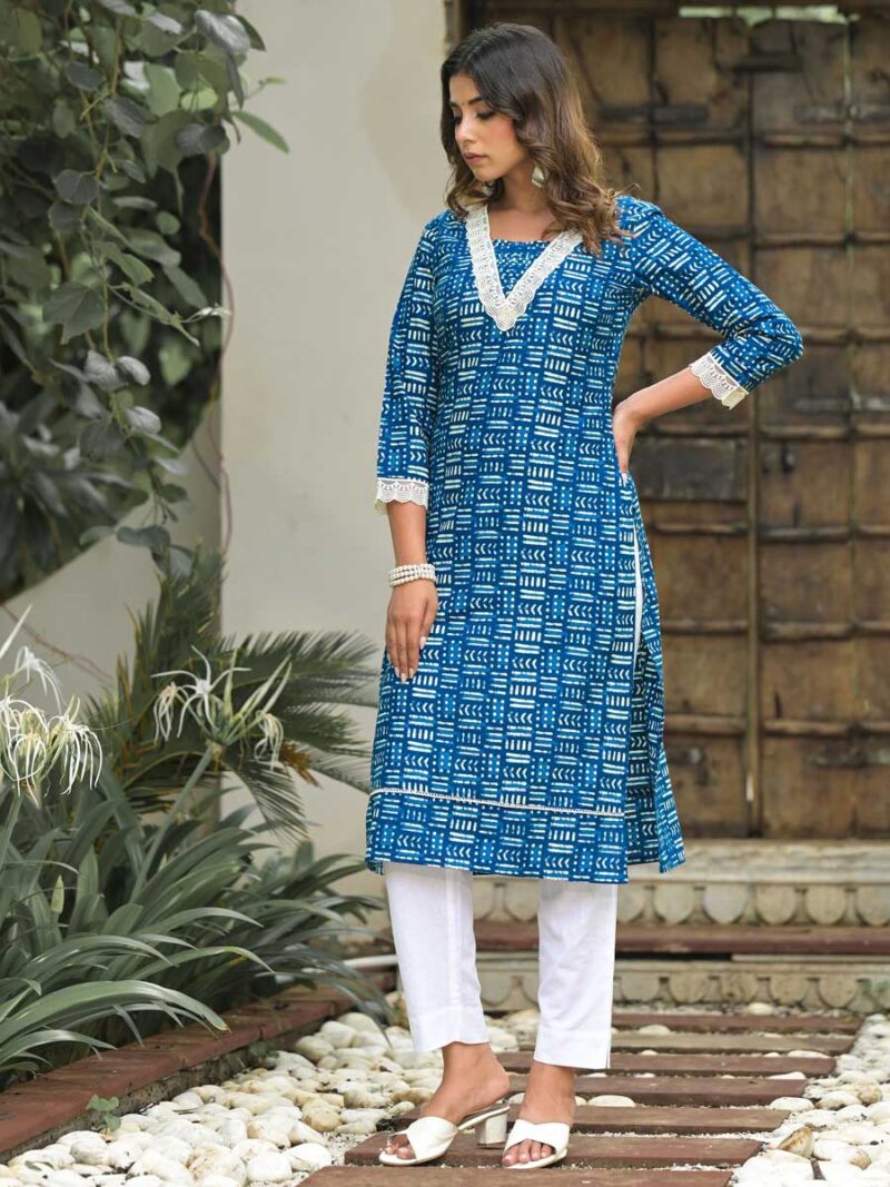 Blue Color Kurti Set - Image 3