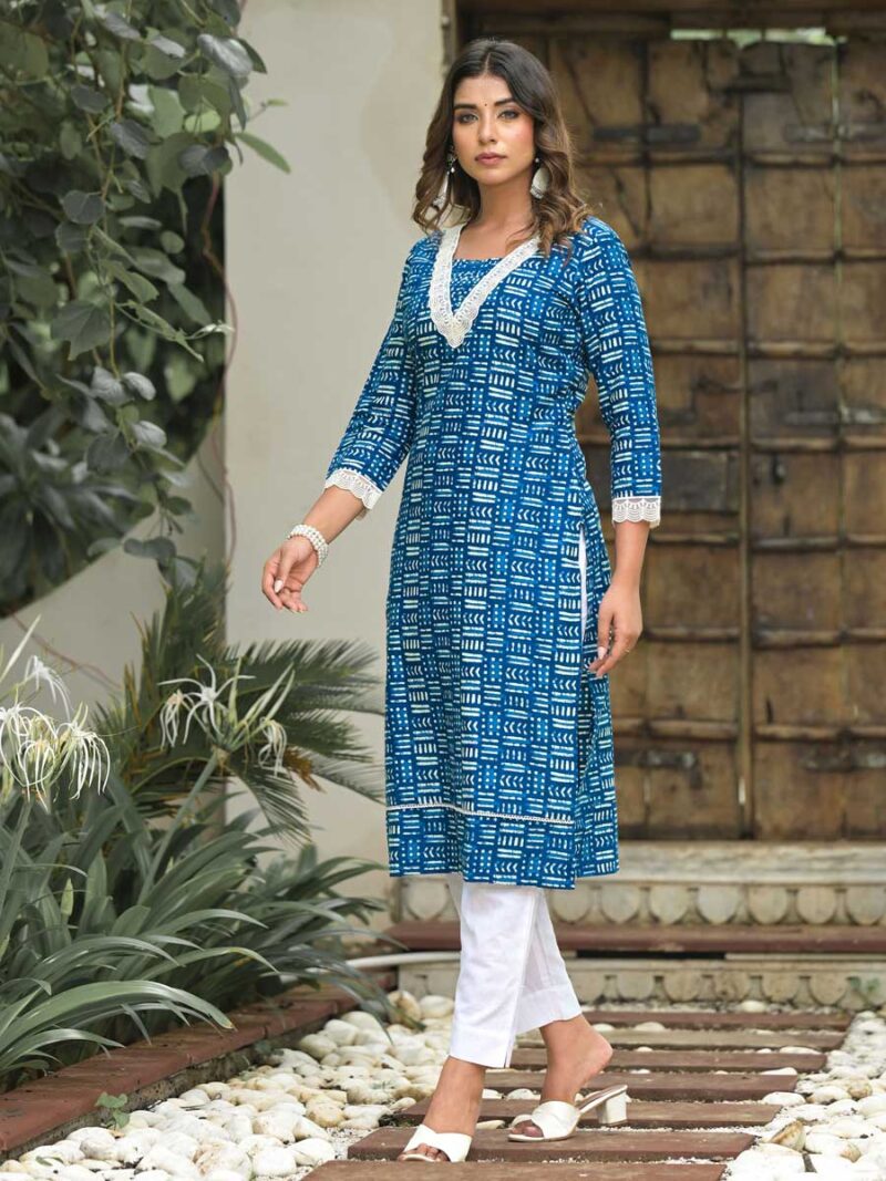Blue Color Kurti Set - Image 4