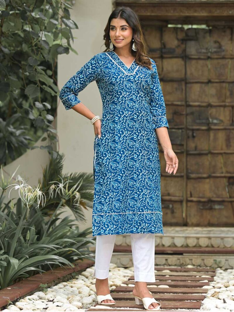 Blue Color Kurti Set - Image 4