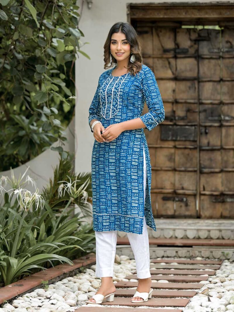 Blue Color Kurti Set - Image 3