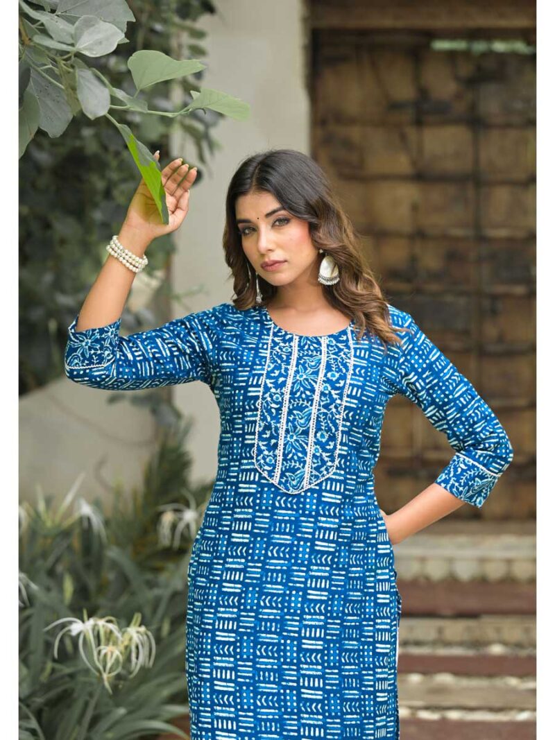 Blue Color Kurti Set - Image 2