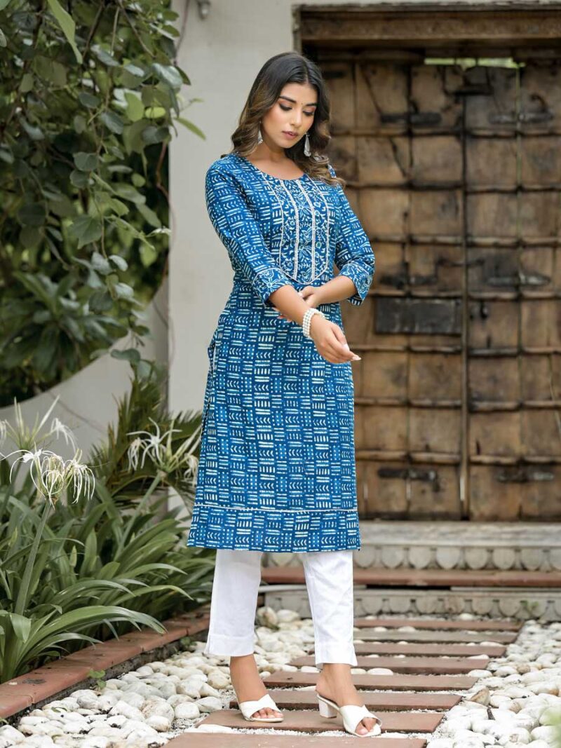 Blue Color Kurti Set - Image 4