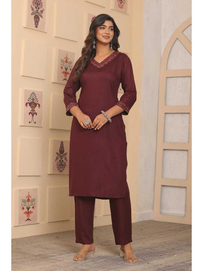 Brown Color Kurti Set