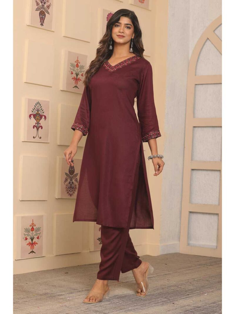Brown Color Kurti Set - Image 4