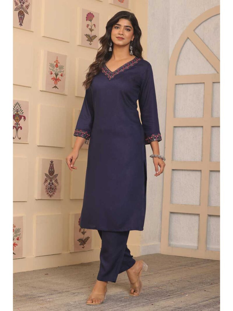 Blue Color Kurti Set - Image 4