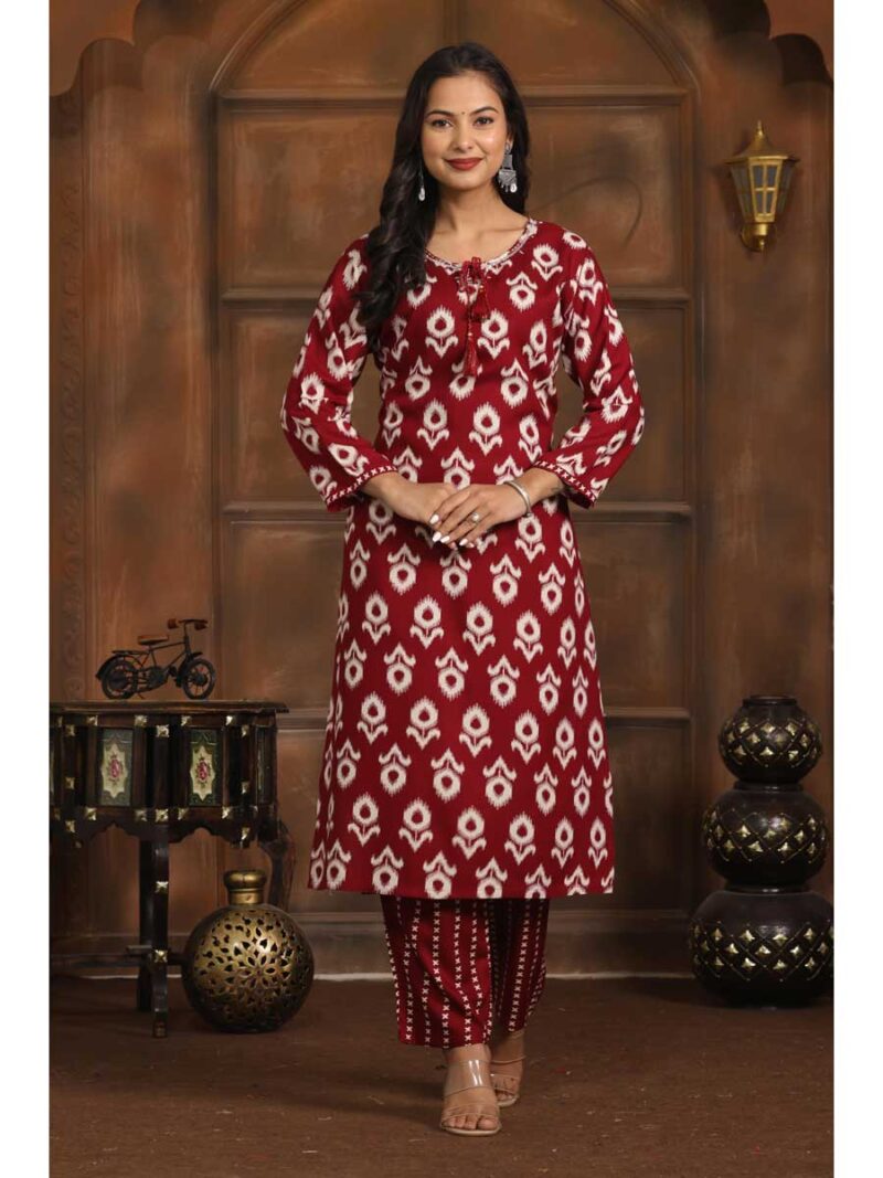 Maroon Color Kurti Set