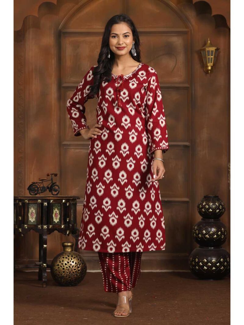 Maroon Color Kurti Set - Image 4