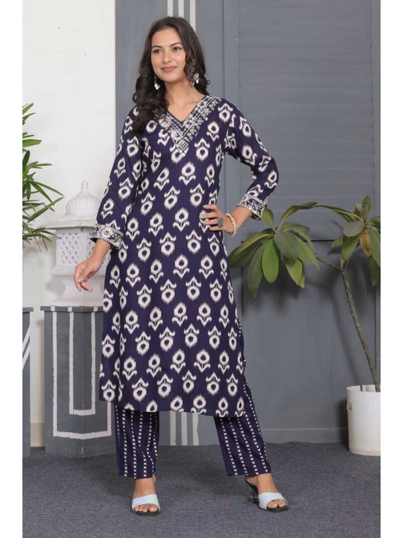 Blue Color Kurti Set - Image 3